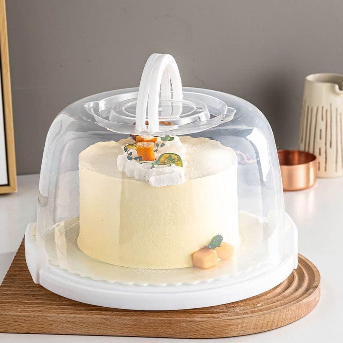 Taart Doos - Cake Opslag - Taarten Vervoeren - Met Handvat - 28 x 17.5 cm - Transparant