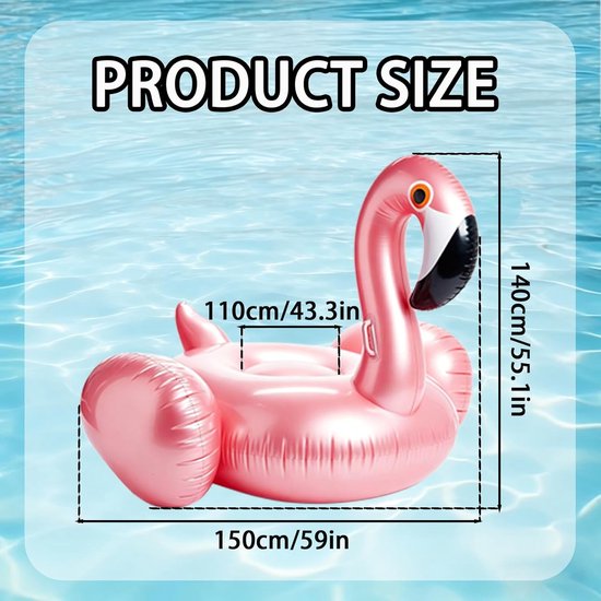 Opblaasbare Flamingo Ligstoel - Zwembad Luchtbed - Ontspannen in Water - Tropisch Bladeren Design — afbeelding 4