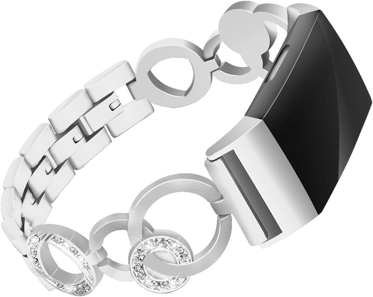 Metalen Band - Rhinestone Polsband Armband - Fitness Tracker Personaliseren - Strass Versiering - 15 x 2 x 20 cm