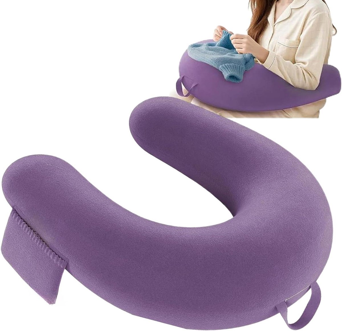 Leeskussen - Armsteun Kussen - Ontspannen Lezen - Intelligente Ergonomie - 40x34x10 cm - Paars