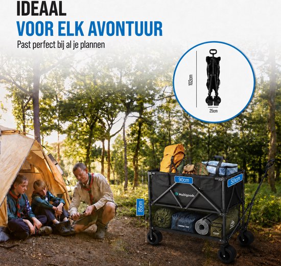 Multigoods Bolderkar - Bolderkar Opvouwbaar - 230L Inhoud - 100 KG Draagvermogen - Inklapbaar & Wendbaar - Zwart van Merkloos — afbeelding 5