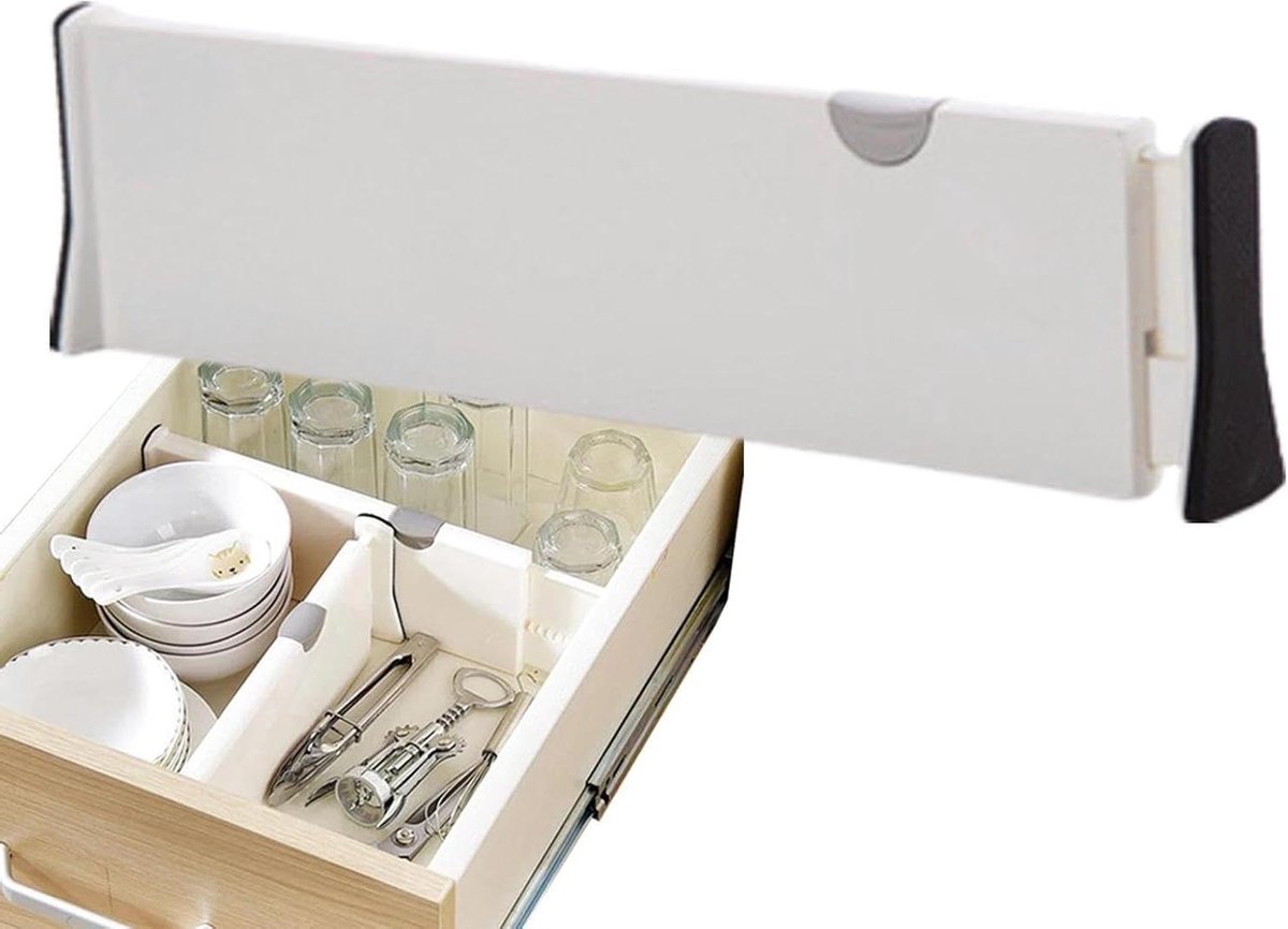 Ladeverdeler - Lade organizer - Laden organiseren - Uitbreidbaar ontwerp - 10x38-54cm - Wit