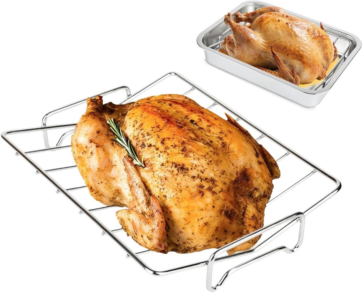 Grillrooster Braadrooster V-vorm Gelijkmatig Grillen Hittebestendig Roestvrij Staal 33 x 254 cm Zilver