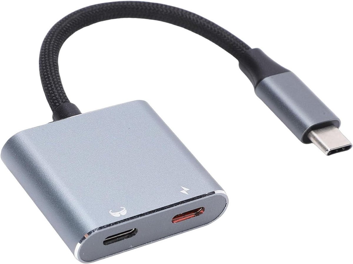 USB C Adapter - AR VR Hub - Meeslepende Beelden - Dubbele 4K Video - 100W PD Opladen - Grijs