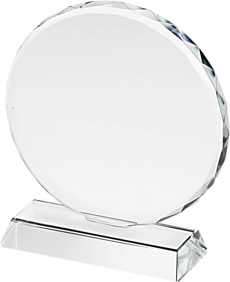 Glazen Trofee - Herdenkingsprijs Award - Prestaties Vieren - Glanzende Afwerking - 11 cm Diameter - Transparant