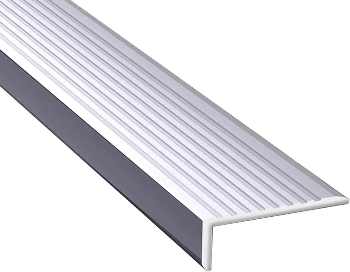 Trapneus Profiel - Antislip Strip - Veilig Lopen - Duurzaam Aluminium - 7.5 cm Breed - Zilver