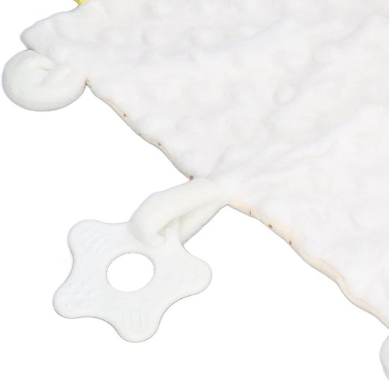 Baby Veiligheidsdeken - Knuffel Konijn - Kalmeren Baby - Met Bijtring - 31 x 35 cm - Wit — afbeelding 2