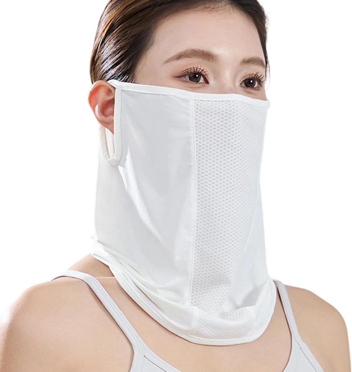 Gezichtsmasker - Zonnekap Nekwarmer - Outdoor Bescherming - Ademende Stof - 28 x 29 cm - Zwart