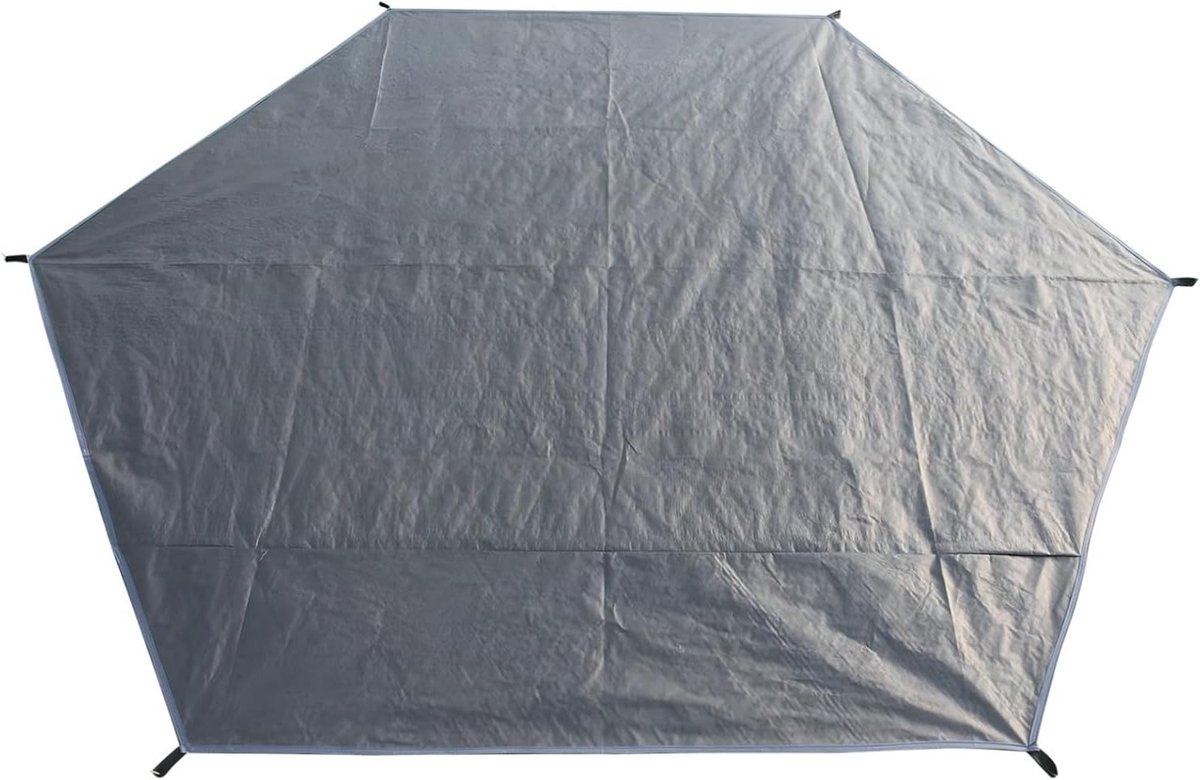 Achthoekig waterdicht campingzeil met bevestigingskoorden, ideaal voor tenten en buitenactiviteiten, duurzame PE-vloermat voor optimale bescherming