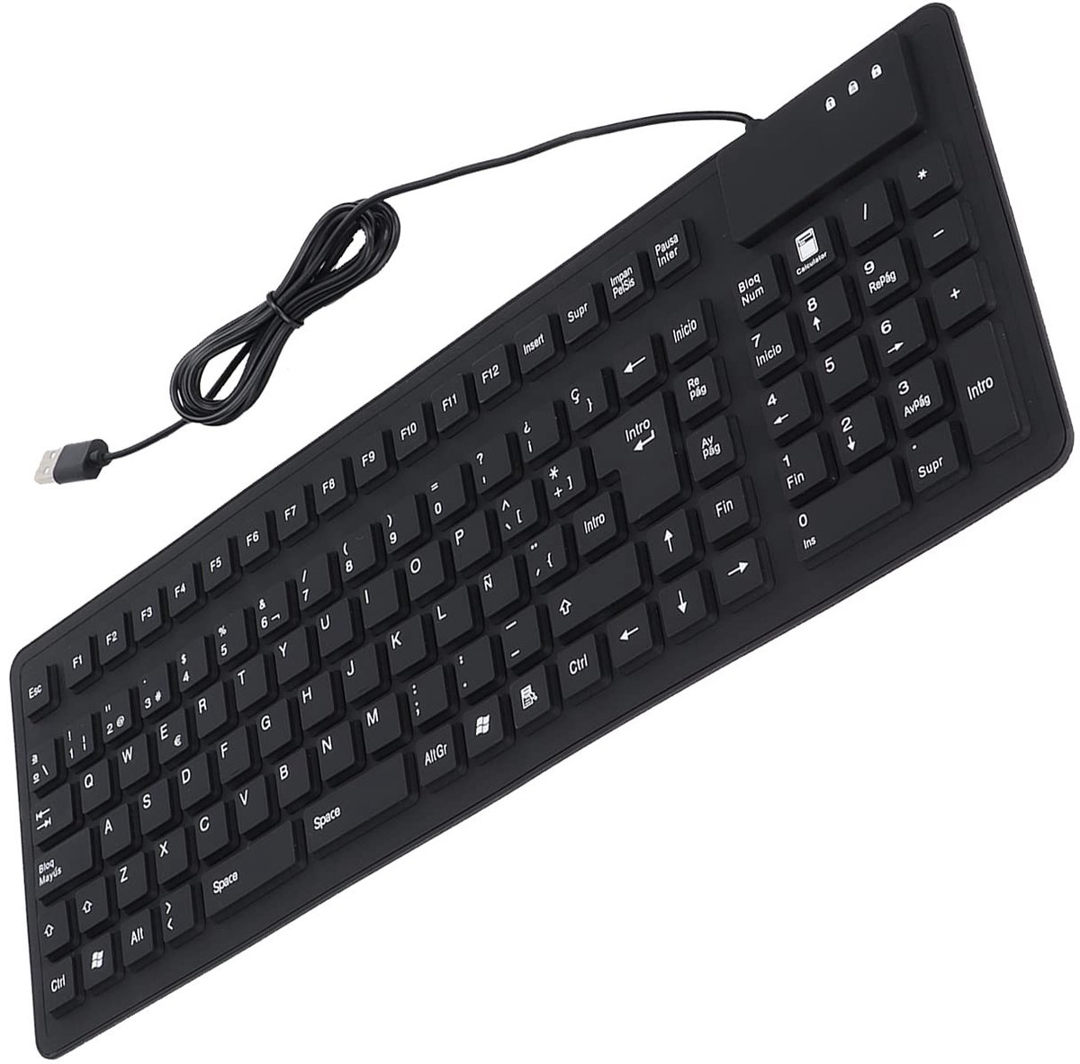 Dailygoods - Opvouwbaar Siliconen Toetsenbord met 109 Toetsen en USB-aansluiting