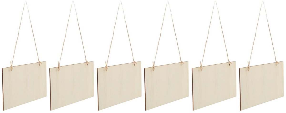 Dailygoods - 6-Pack Onvoltooide Houten Borden voor DIY Craft Projects