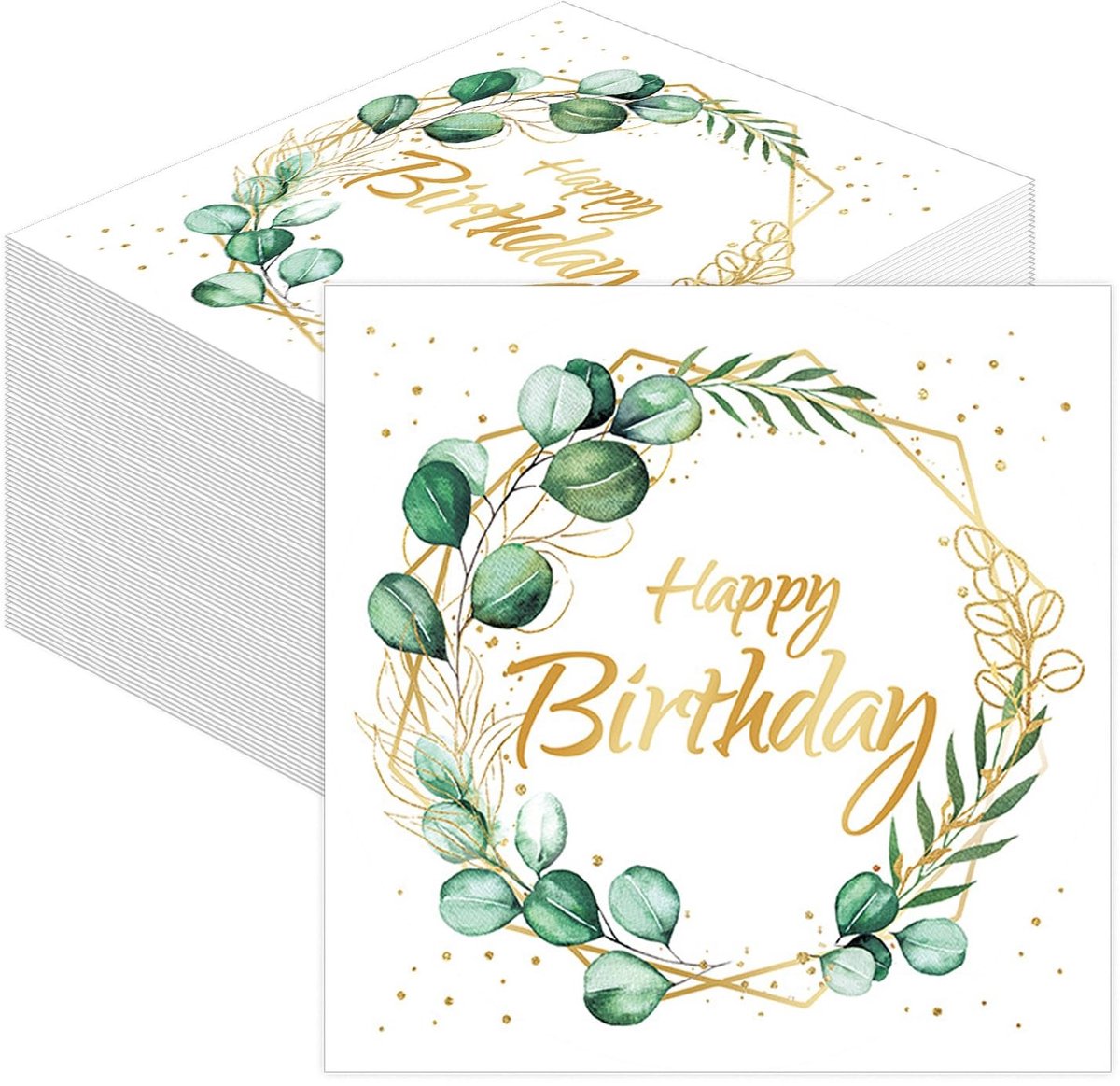 Dailygoods - 100 Vellen Eucalyptus Groene Servetten voor Feestelijke Gelegenheden