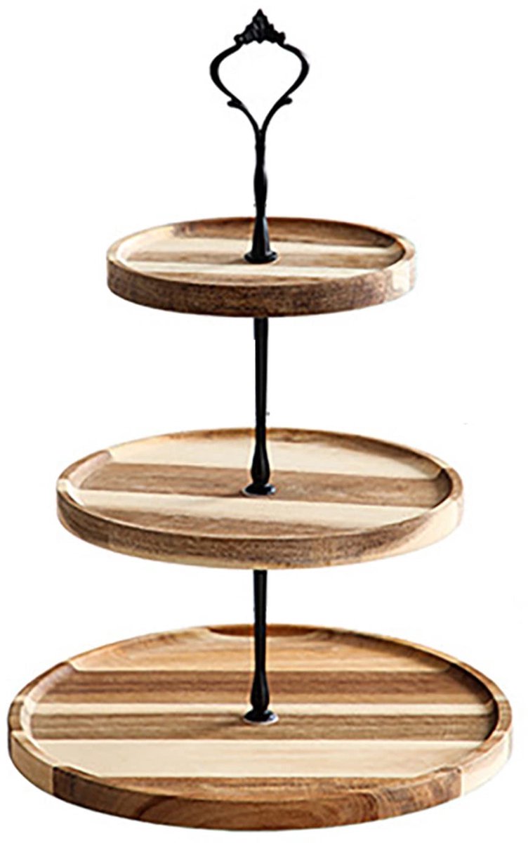 Dailygoods - Vintage Houten Cupcake Stand voor Desserts