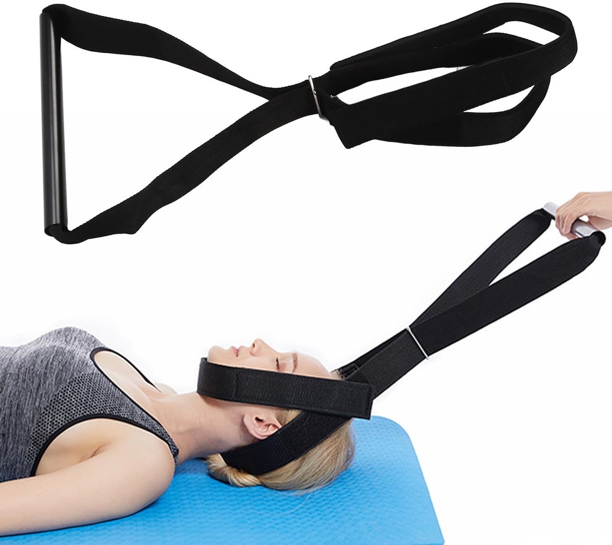 Dailygoods - Cervicaal Tractie-apparaat voor Nek, Comfortabele Grip en Kinbescherming