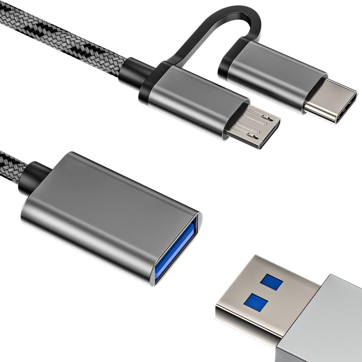 Dailygoods - Micro USB C naar USB A Adapter 2-in-1