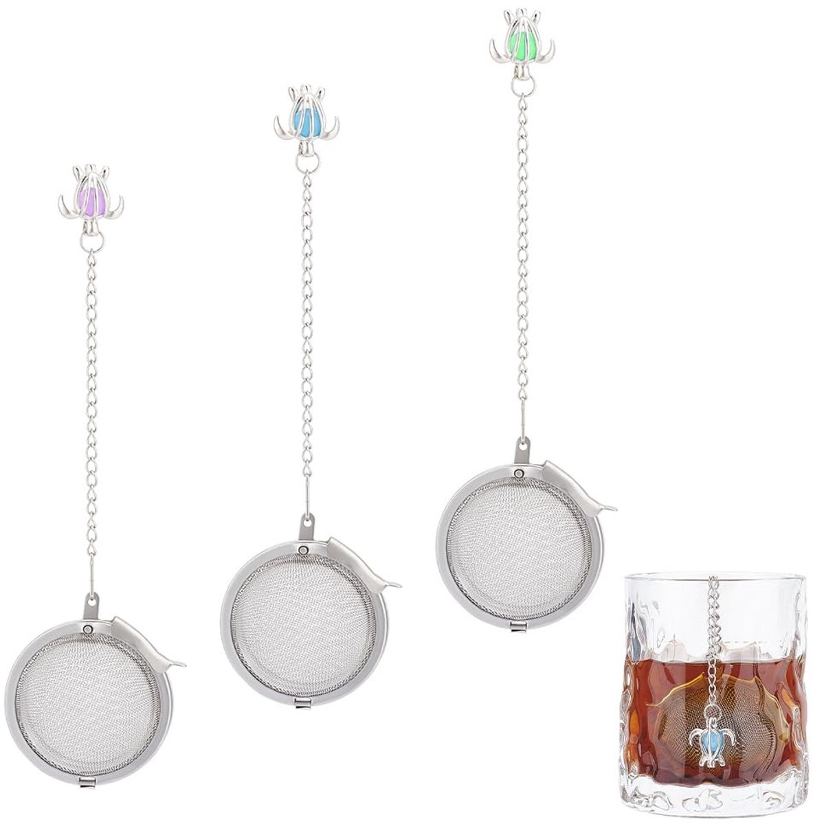 Dailygoods - Thee-infuser Set met Schildpadvormige Hangers