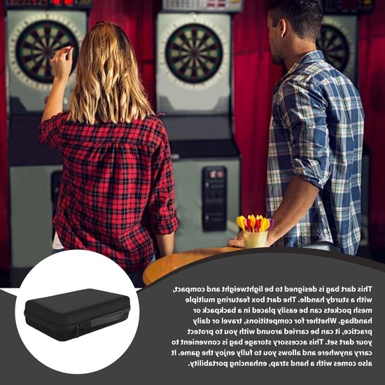 Darttas voor 16 Darts met Meerdere Mesh Vakken, Ideaal voor Darts Accessoires, Draagbare Dart Case voor Tips, Flights en Shafts — afbeelding 5