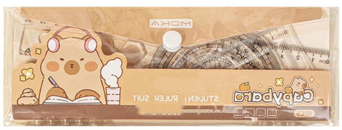 Liniaal Set - Briefpapier - Tekenen en Meten - Buigbare Functie - 20 cm - Perzik Sap