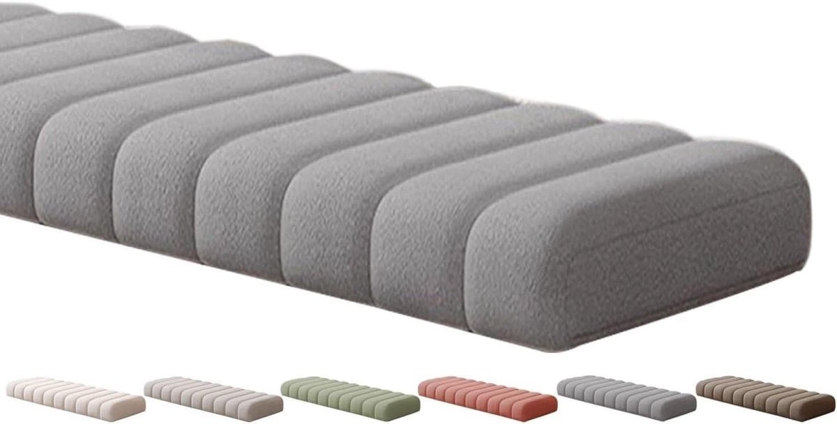 Bankkussen Outdoor - Zitkussen Tuinbank - Buiten Ontspannen - Dubbel Antislip Design - 50 x 170 cm - Grijs
