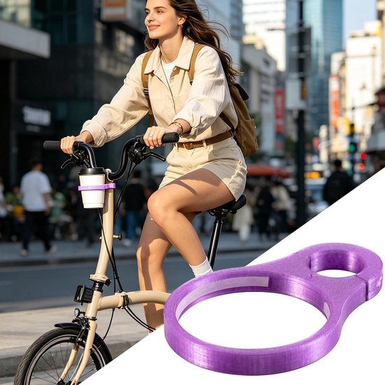 Bekerhouder Fiets - Stuurfleshouder - Hydratatie Onderweg - Anti-slip Stabiliteit - Compact Ontwerp - Violet — afbeelding 4