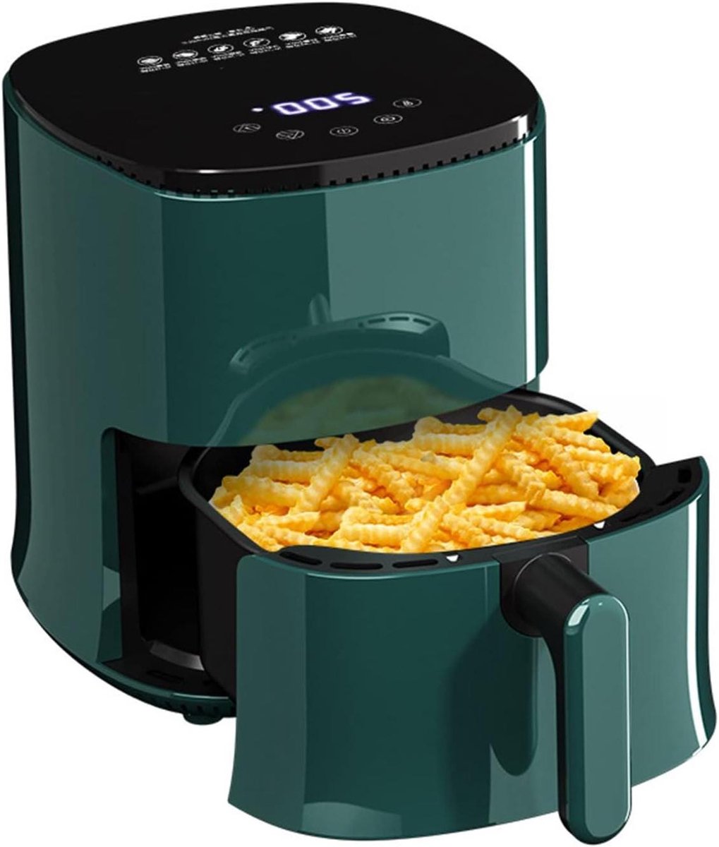Luchtfriteuse - Elektrische friteuse - Vetarm koken - Touch bediening - 5 liter - Groen