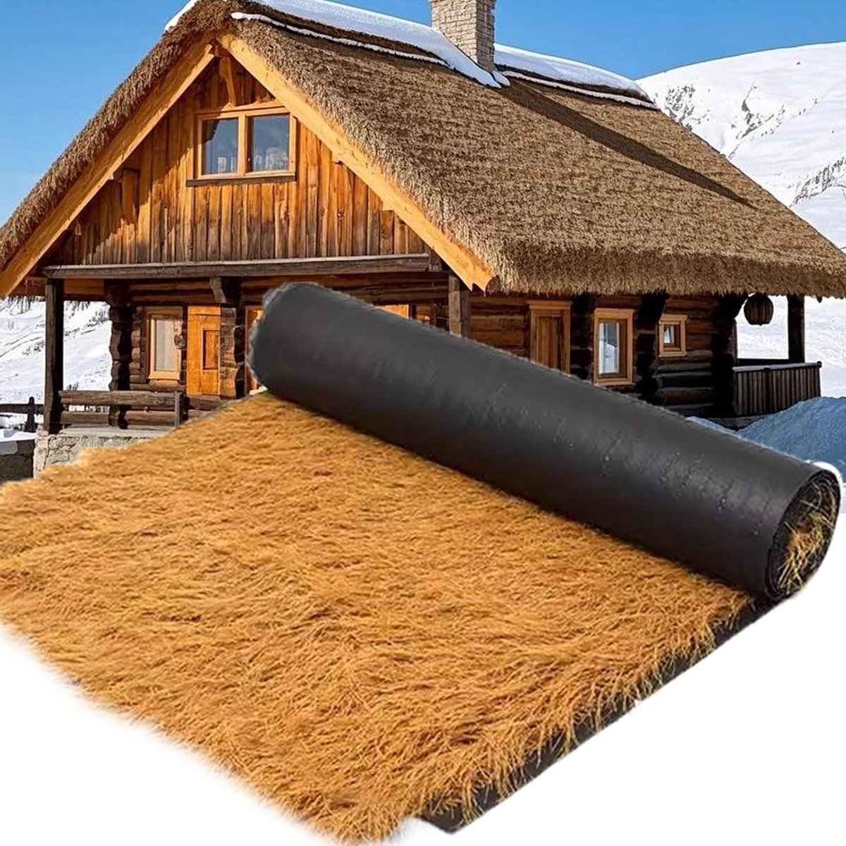 Dakrol Kunststro - Synthetisch Riet - Tiki Bar Decoratie - Onderhoudsvrij Ontwerp - 1 x 5 m - Natuurlijk
