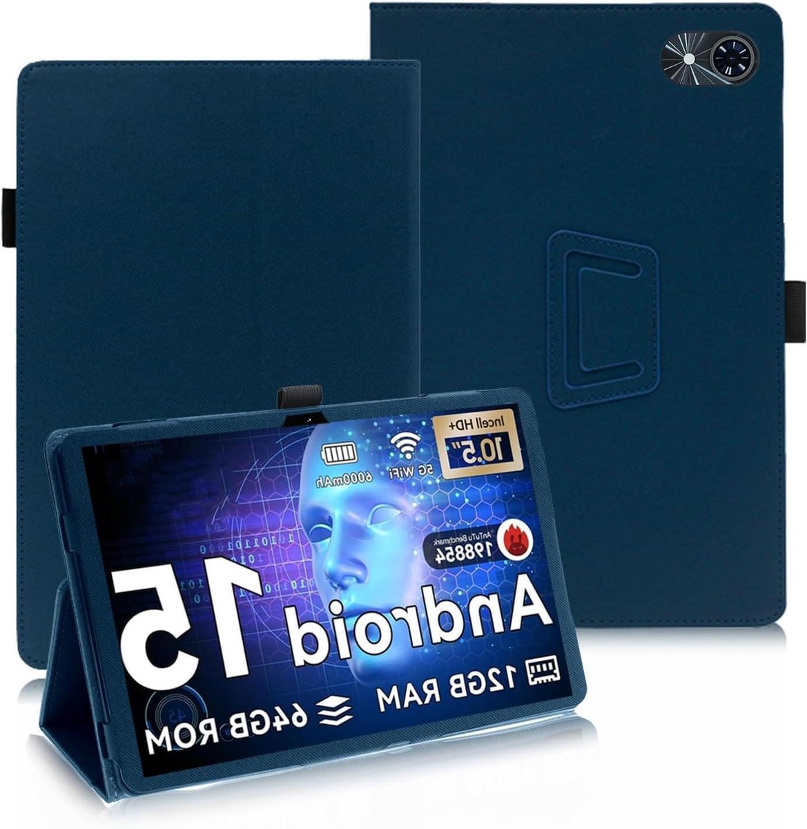 Tablethoes - Beschermhoes - Veilig meenemen - Met polsband - 11 inch - Blauw