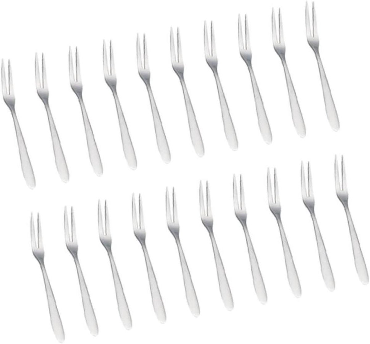 Mini Vorkjes - Hapjes Vorkjes - Gebak Serveren - Set van 20 - 13 cm - Zilver