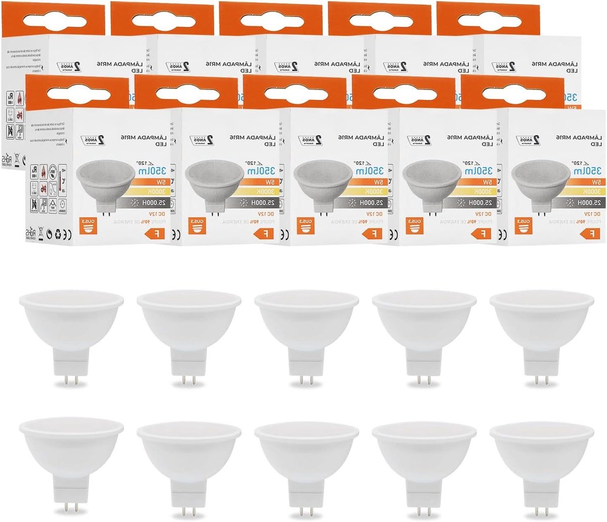 Led Lamp - Spotlamp GU5.3 - Woonruimte Verlichten - Energiebesparend - 10 Stuks - Warm Wit