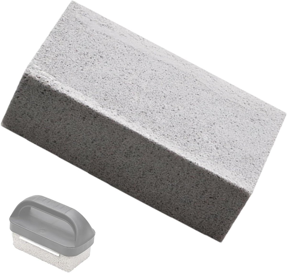 Grillsteen Reiniger - Puimsteen Schraper - Grill Schoonmaken - Hittebestendig Handvat - 11.5 x 6 cm - Grijs