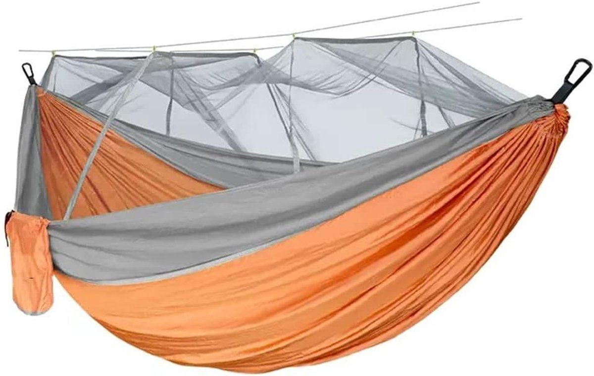 Draagbare Outdoor Hangmat Stoel - Anti-Rollover Travel Hangmat voor Camping - Lichtgewicht Hangstoel met Draagtas (ge & Grijs)