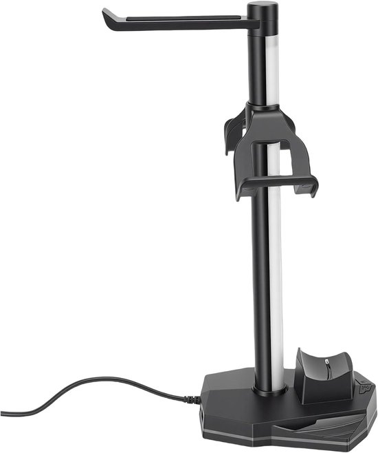Gaming Accessoire Standaard - Controller Houder - Gaming Setup Organiseren - Geïntegreerde USB Hub - 31cm Lengte - Zwart — afbeelding 4