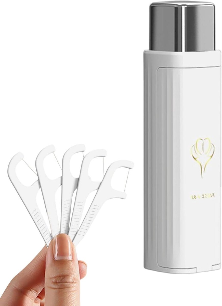 Floss Pick Houder - Tand Flosser - Hygiënisch Opbergen - Hygiënische Afdichting - 104 cm - Wit