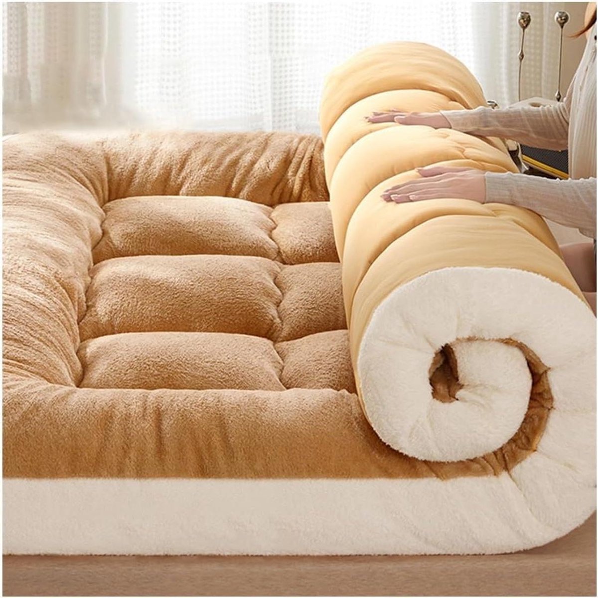 Opvouwbaar Matras - Slaapmat Gasten - Comfortabel Slapen - Draagtas Inbegrepen - 150 x 200 cm - Grijs