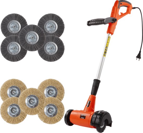 Kibani elektrische onkruidborstel 400W - Inclusief 10 borstels - 11cm diameter - Voegenreiniger - Stalen en Nylon borstel - Voegenborstel - Onkruidverwijderaar - Onkruidverdelger - Voegborstel