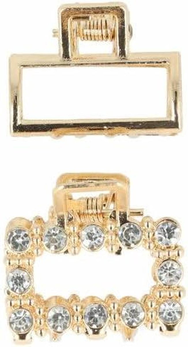Haarspeld Haarklem - Rechte Speld - Haar Styling - Strass Steentjes - 25cm - Goud