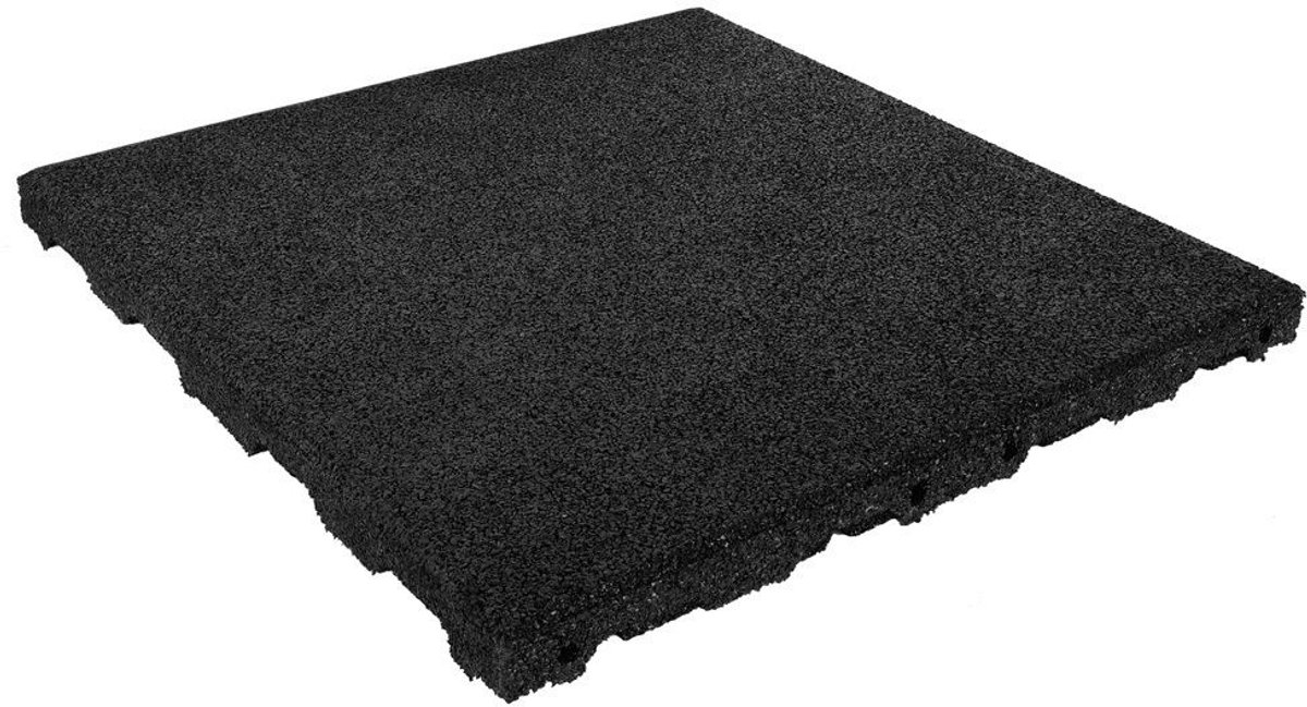 IVOL Rubber tegels 45 mm - 0.5 m² (2 tegels van 50 x 50 cm) - Zwart