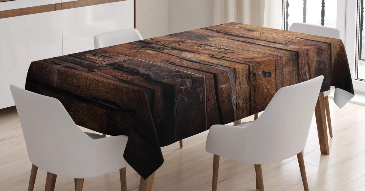 ABAKUHAUS Chocoladetafelkleed, Ruw Donker Hout, Gemakkelijk Onderhoud met State-of-the-Art Druktechnologie, wasbaar en gepersonaliseerd, 140 x 200 cm, Bruin Donkerbruin