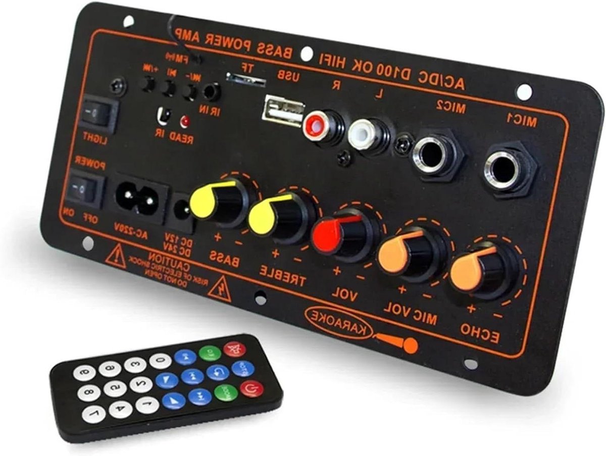 Versterker Module - Audio Versterker - Muziek Afspelen - Dual Microfoon Input - 600W - Zwart