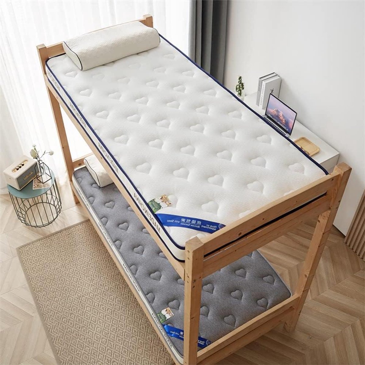 Opvouwbare Matras - Vloerbedekking Slaapmat - Comfortabel Slapen - Huidvriendelijk Polyester - 80x190cm - Wit