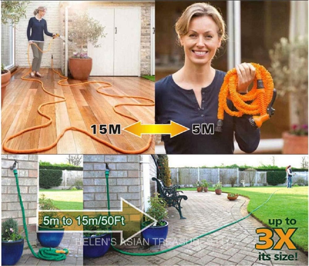 Garden Hose Water Hose Extendable 25-200 m Flexible Magic Garden Hoses with 7 Functions Blue 175 ft – foto 5
