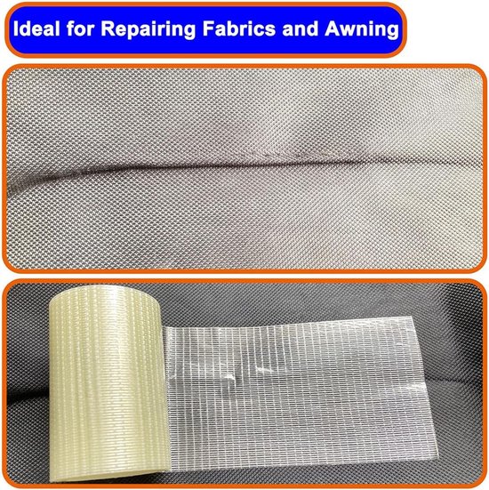 Afdichtingstape Glasvezel - Waterdicht Reparatie - Buitenuitrusting Repareren - UV-bestendig Weerbestendig - 8 cm x 10 m - Meerkleurig — afbeelding 3