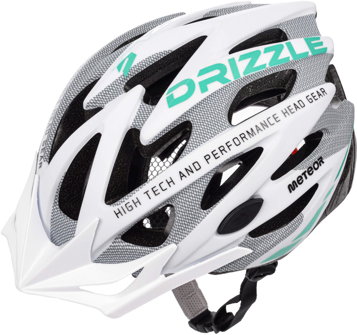 Meteor MV29 Drizzle - Fietshelm - Maat L 58-61 cm wit/grijs/muntgroen