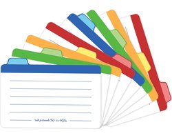 Neando Visitekaartjes verdelers 2x3.5 inch, de lege naamkaarten gids, 1/4 Cut Tabbed Note Cards, 400gsm papier, diverse kleuren, 20 tellen