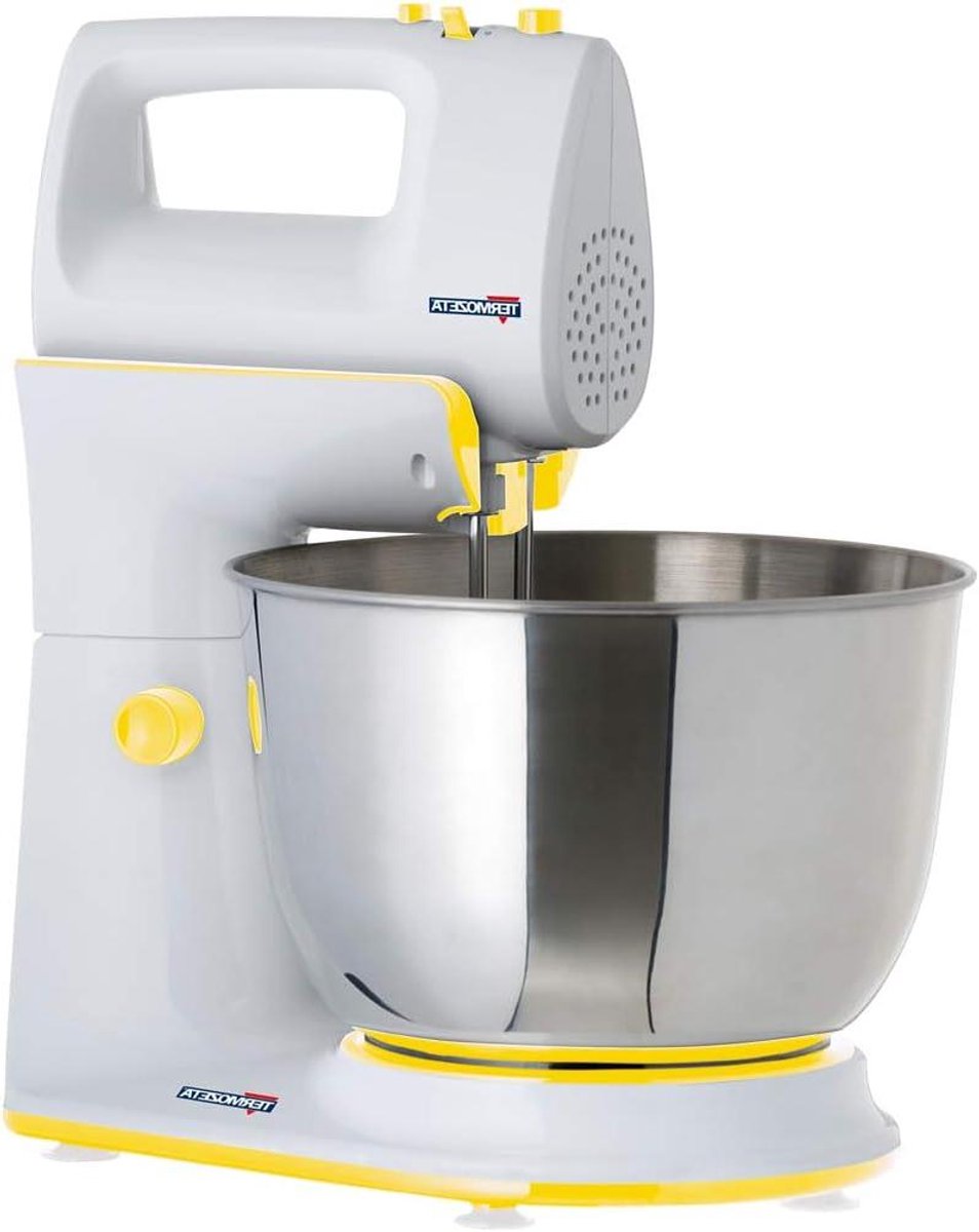 Keukenmachine Mixer Bakken en Koken 5 Snelheden 3 Liter Kom Zilverkleurig