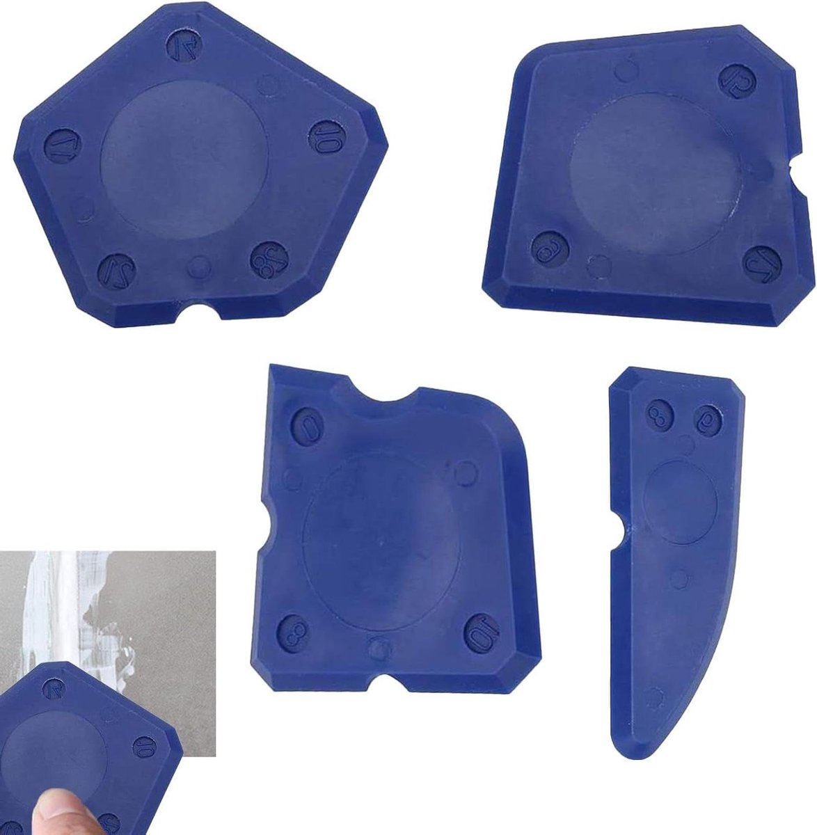 Reinigingsschraper Set - Glasschraper Stickers - Oppervlakken Schoonmaken - Veelzijdig Ontwerp - 4 Stuks - Blauw
