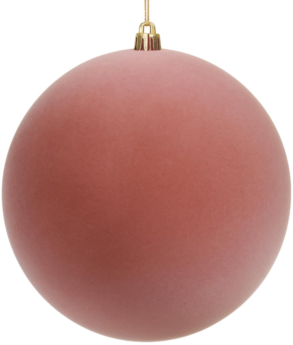 Innovra - Dailygoods - Grote Bevlokte Kerstbal met Fluwelen Look 20 cm Roze