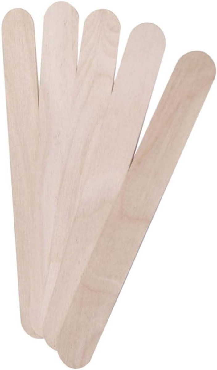Wegwerp Spatels - Wax Applicator - Ontharen Thuis - Afgeronde Uiteinden - 100 Stuks - Beige