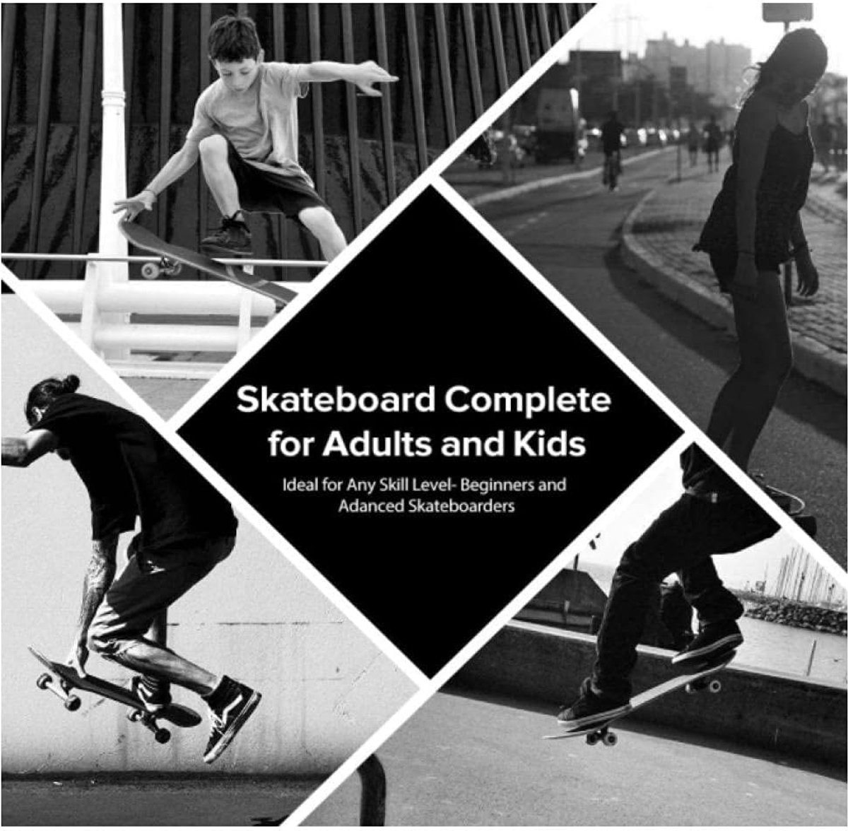 Skateboard - Trick board - Buiten spelen - Dubbele kick deck - 31x8 inch - Pastel Unicorn