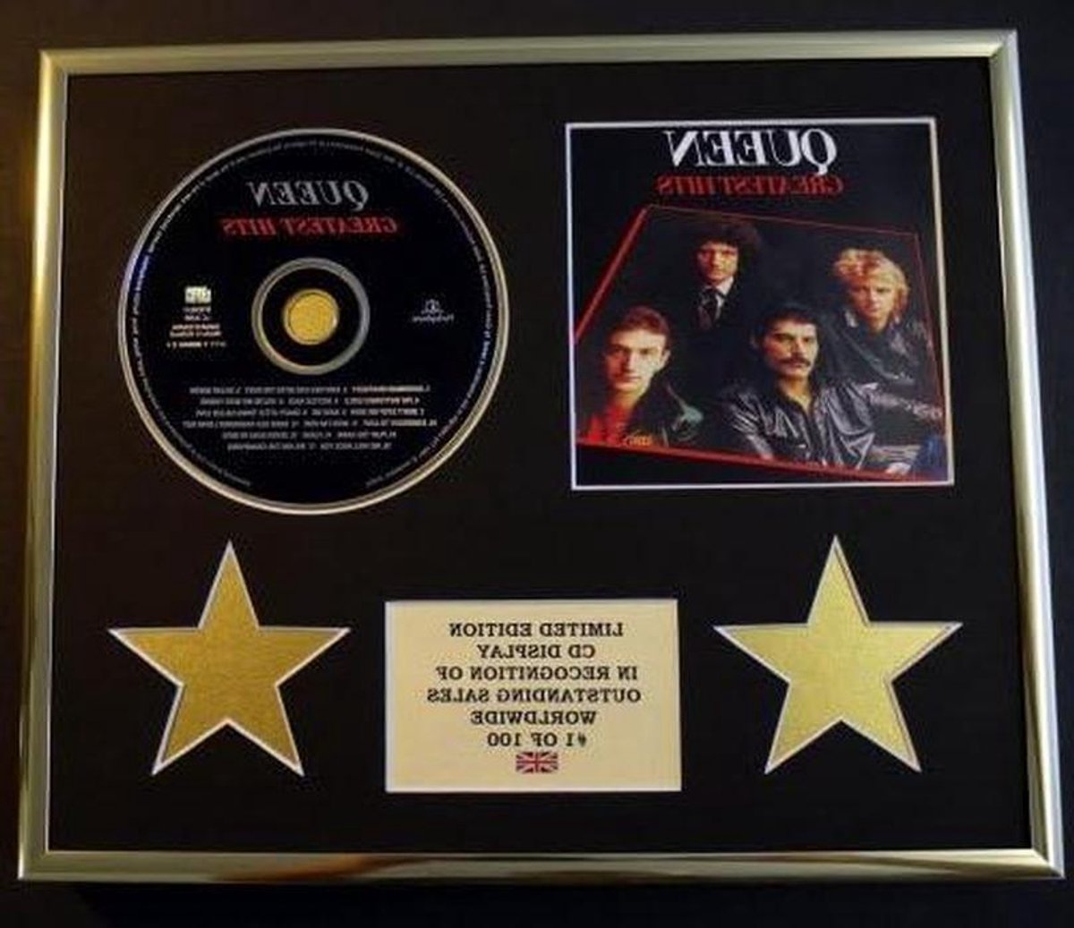 Cd Display - Muziek Decoratie - Muur Decoratie - Ingelijst Certificaat - 30x24 cm - Zwart
